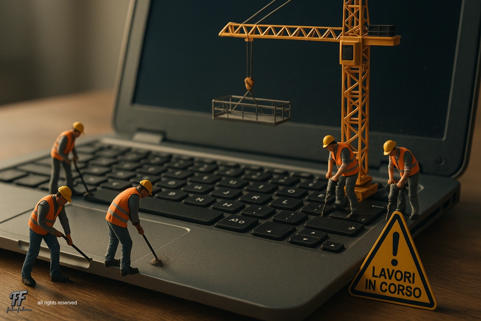 Fabio Fidone sviluppatore con laptop a Venezia