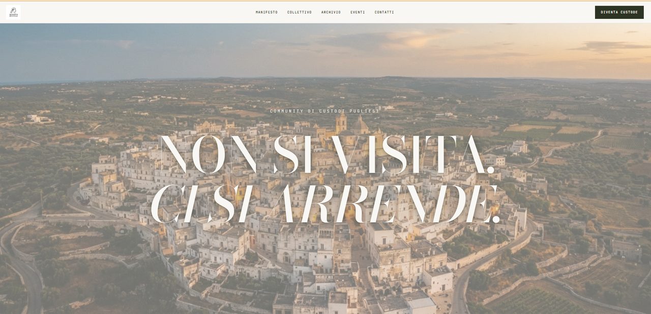 Screenshot homepage Sedotti dalla Puglia